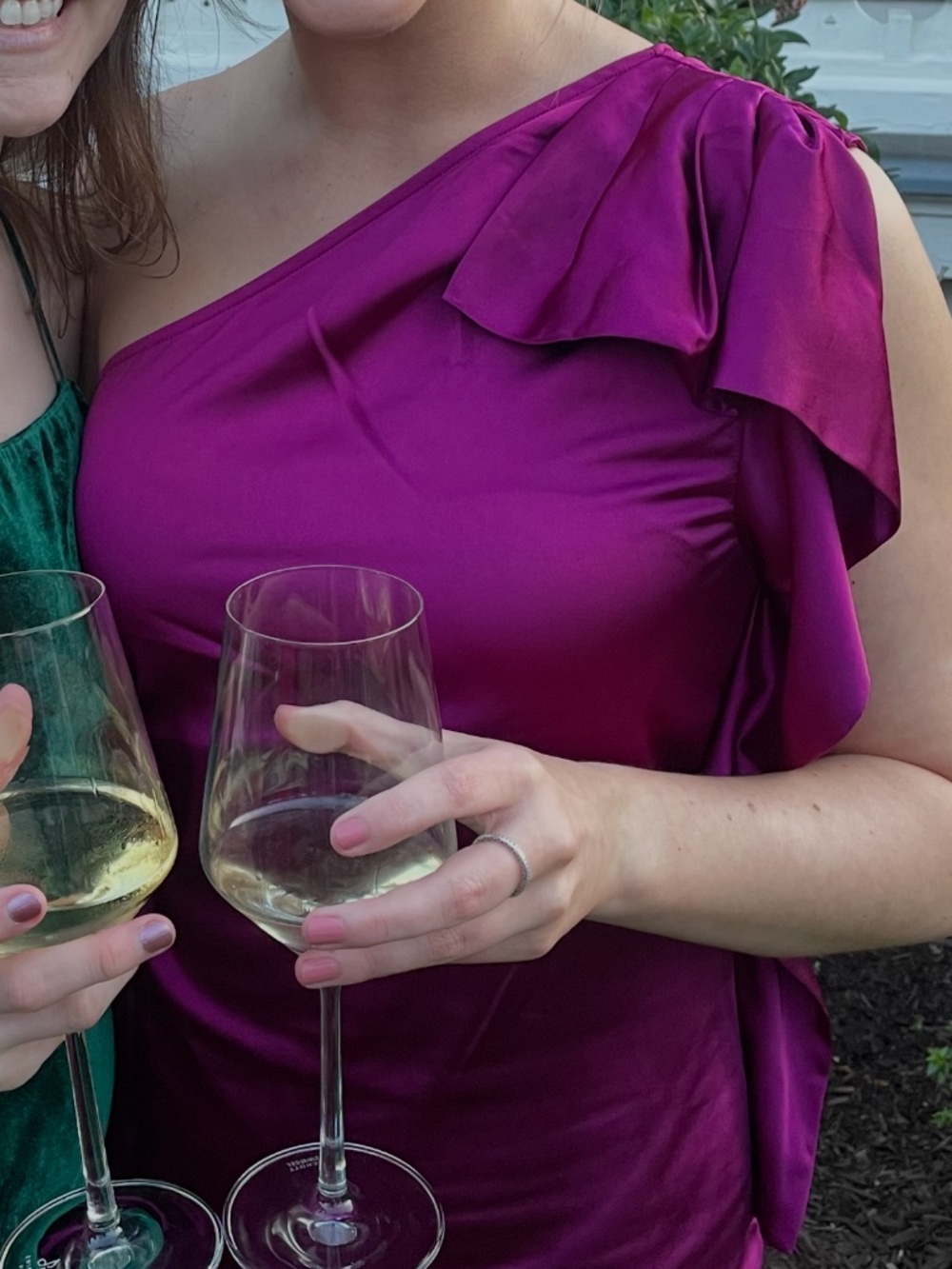 One Shoulder Bright Cocktail Dress